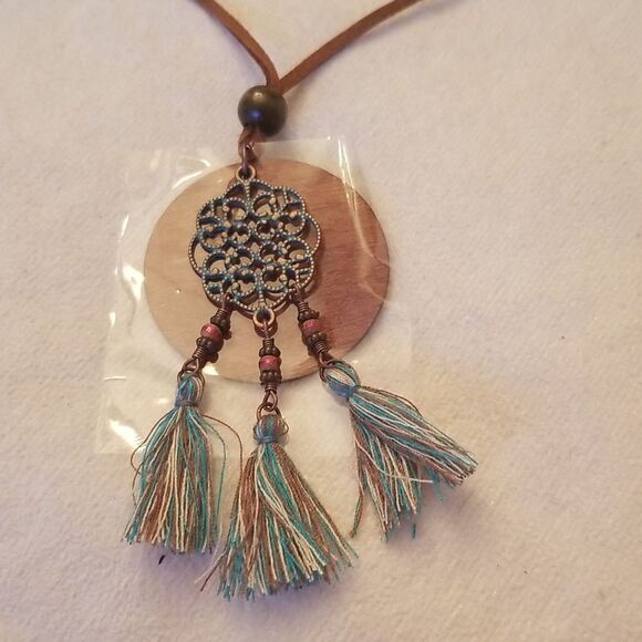 Bohemian Tassel Necklace and Earring Set - Picture 3 of 7